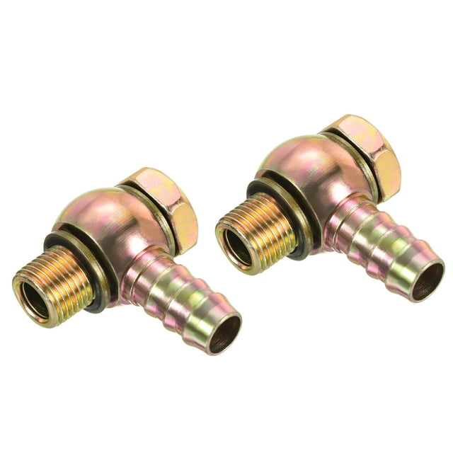 Unique Bargains Raccord de Tuyau Filetage Mâle 14mm Barb M16x1.5 Adaptateur en Acier au Carbone 2 Pack