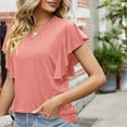 thumbnail image 3 of WIZUTIZ Plus Size Tops for Women up to 30% Off Trendy Work Out Plus Size Shirts Short Sleeve Ultra Soft Ladies Tshirt Lightweight Solid Fluffy Tshirts Retro Plus T-shirt Cozy Style V-Neck Blouse Pi, 3 of 6