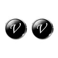 thumbnail image 1 of Glass Cuff-Link Sleeve Button Round English Letter Sleeve Button All-Match Decorative Collar Sleeves Button for Man (V L, 1 of 8
