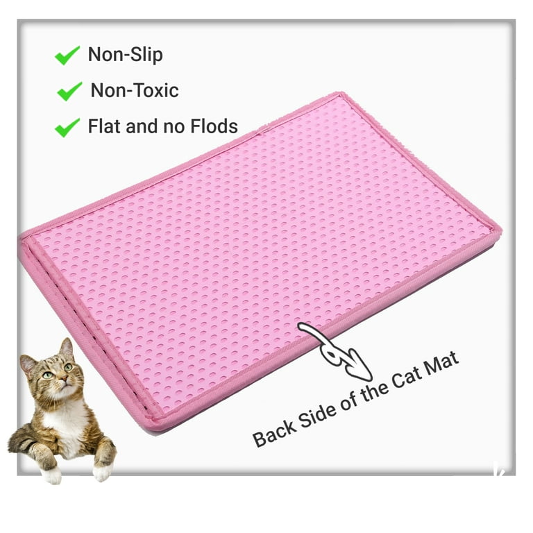 Cute Red Strawberry Cat Litter Mat | Happy & Polly | PVC Litter Box Mat | 23.6'' x 14.6