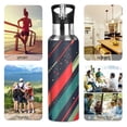 thumbnail image 7 of Yayeee 20oz Insulated Water Bottle Double Wall Stainless Steel with Flip Straw Lid, Orange Abstract Lines, 7 of 7