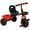 Rouge, variante sur Qaba Tricycle pour 2 à 5 Ans, Vélo pour Tout-Petit avec Siège Ajustable, Noir