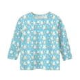 thumbnail image 4 of YOUYEDIAN Easter Kids 3/4 Length Sleeve Shirts Girls Festival Cute Bunny Print Crew Neck Tunic Tees Tops 2026 Holiday Casual Funny Clothes (Light Blue, 4-5 Years), 4 of 4