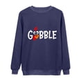 thumbnail image 2 of WNEGSTG Long Sleeve Shirts for Women Gobble Turkey Letter Print Crew Neck Long Sleeve Top, 2 of 4