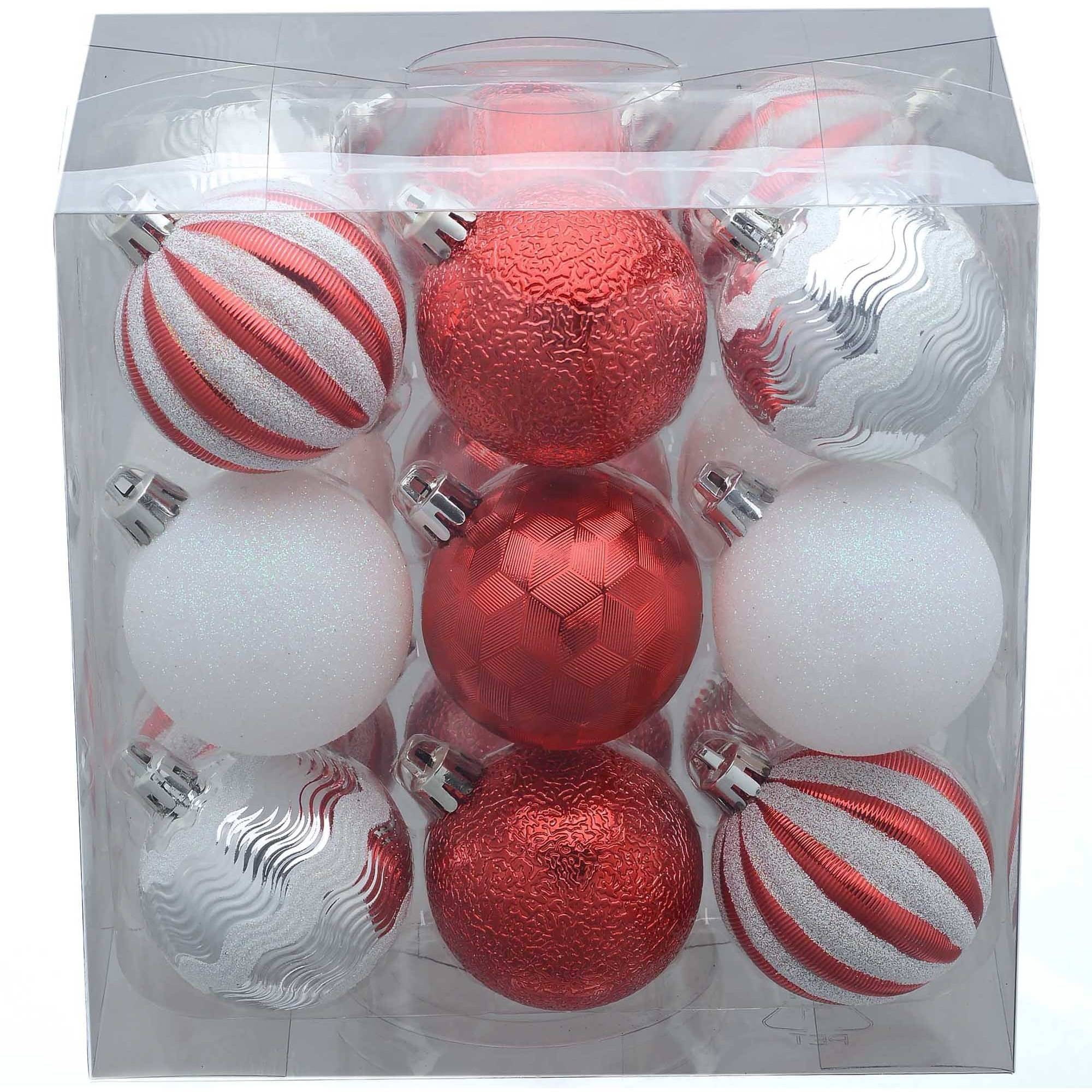 Holiday Time 18-Pack Red/Silver/White Pumpkin-Style Ornaments - Walmart