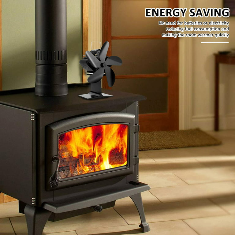Ecofan AirMax Wood Stove Fan - Black w/Gold Blade, 175 CFM, Self-Powered,  for Wood Stoves 185F to 650F in the Wood & Pellet Stove Accessories  department at