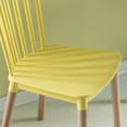 thumbnail image 4 of Fabulaxe Modern Plastic Dining Chair Windsor Design with Beech Wood Legs, Yellow (Set of 1), 4 of 6