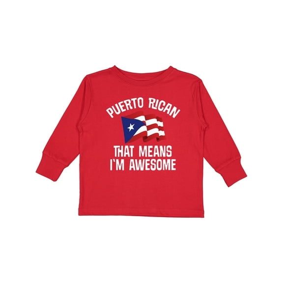 Inktastic Puerto Rican Awesome Boys or Girls Long Sleeve Toddler T-Shirt