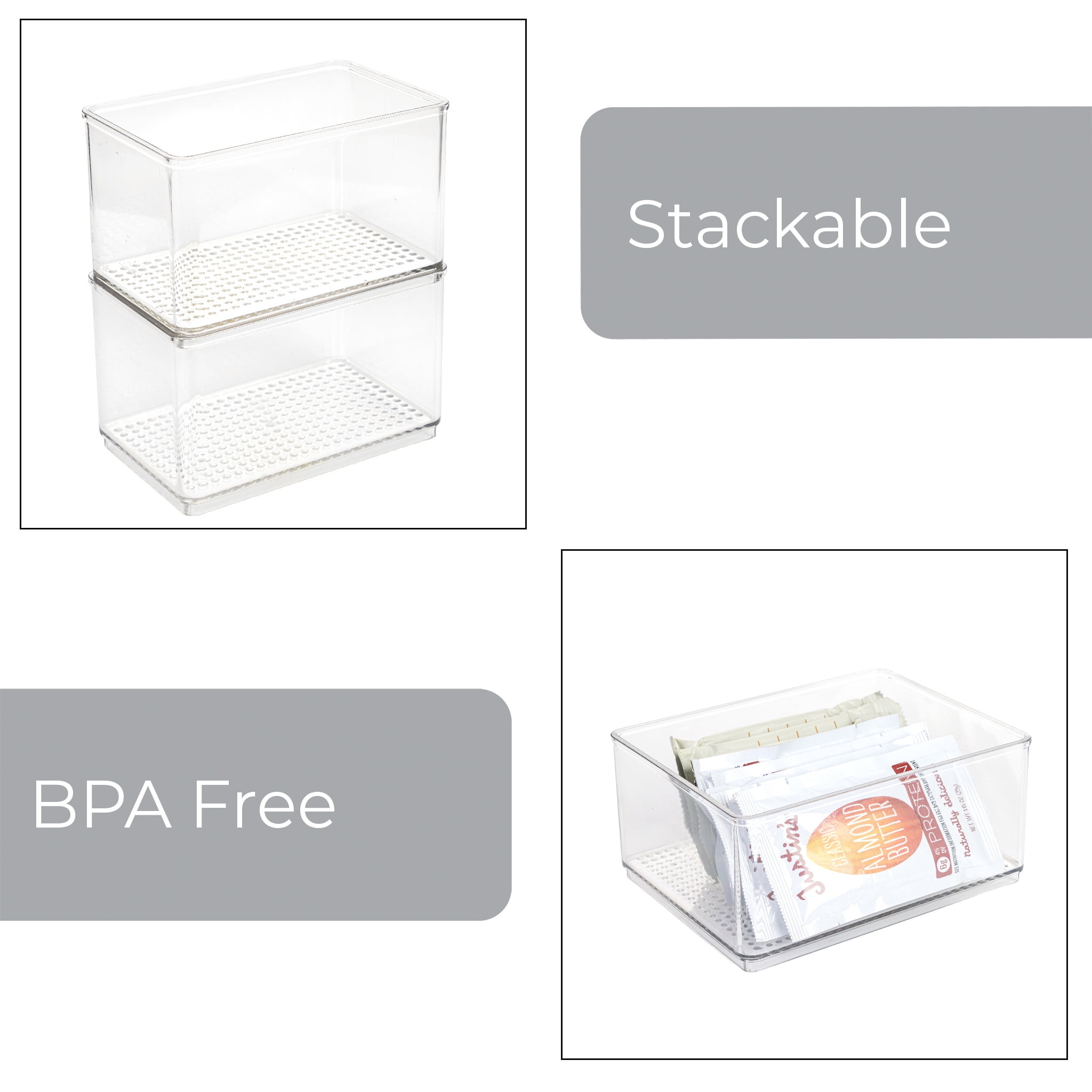 Mainstays Medium Clear Plastic Organizer Bin for Bathroom Storage