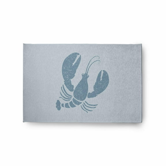 E by Design Lobster Nautical Indoor/Outdoor Rug - Dusty Smoke - 2 x 3 ft.