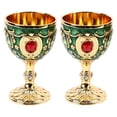 thumbnail image 2 of Copas De Vino De aleación De Metal Vintage, Elegante Copa Retro Decorativa Para El Hogar, Bar, Fiesta, Juego De 2, 2 of 7