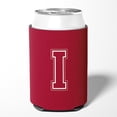 thumbnail image 2 of Letter I Initial Monogram - Maroon and White Can or Bottle Hugger, 2 of 5