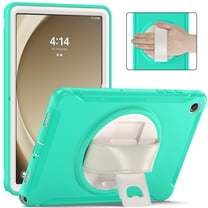 Allytech for Galaxy Tab A9 8.7" Case SM-X110 X115, Heavy Duty Shockproof Rotating Kickstand Kids Friendly Rugged Hybrid PC TPU Back Cover Case for Samsung Galaxy Tab A9, Mintgreen