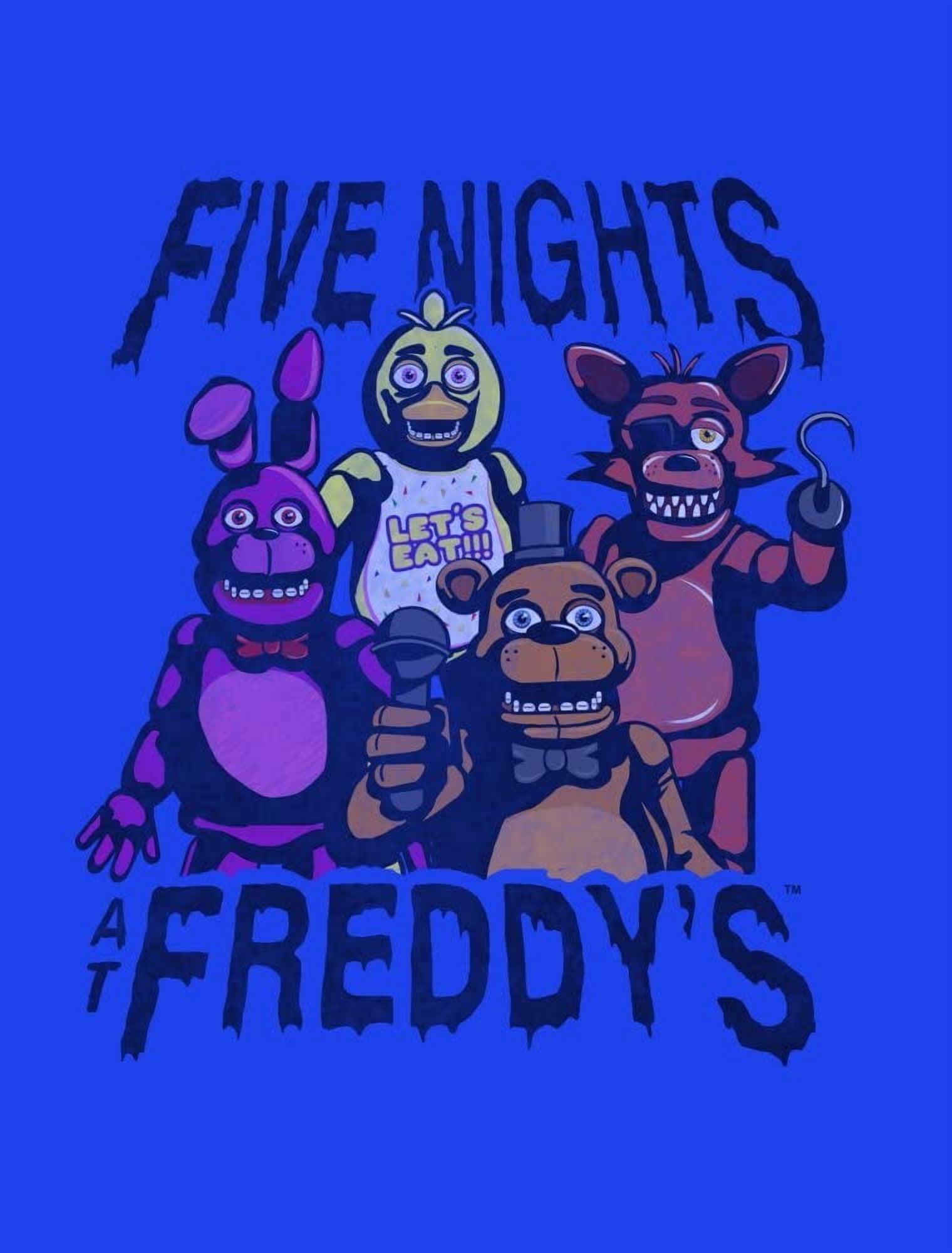 Five Nights at Freddy's Main Characters Boys Royal Blue T-shirt-Medium