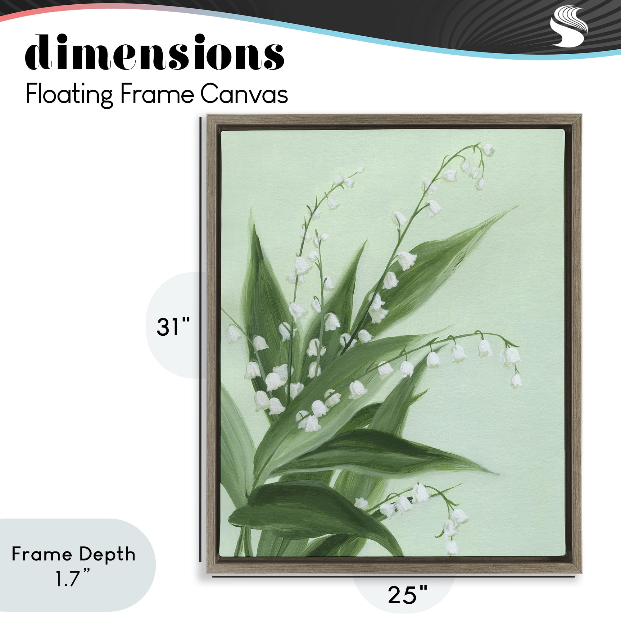 Stupell Industries Verdant Lily Of Valley Brown Framed Floater Canvas Wall Art, design by Grace Popp