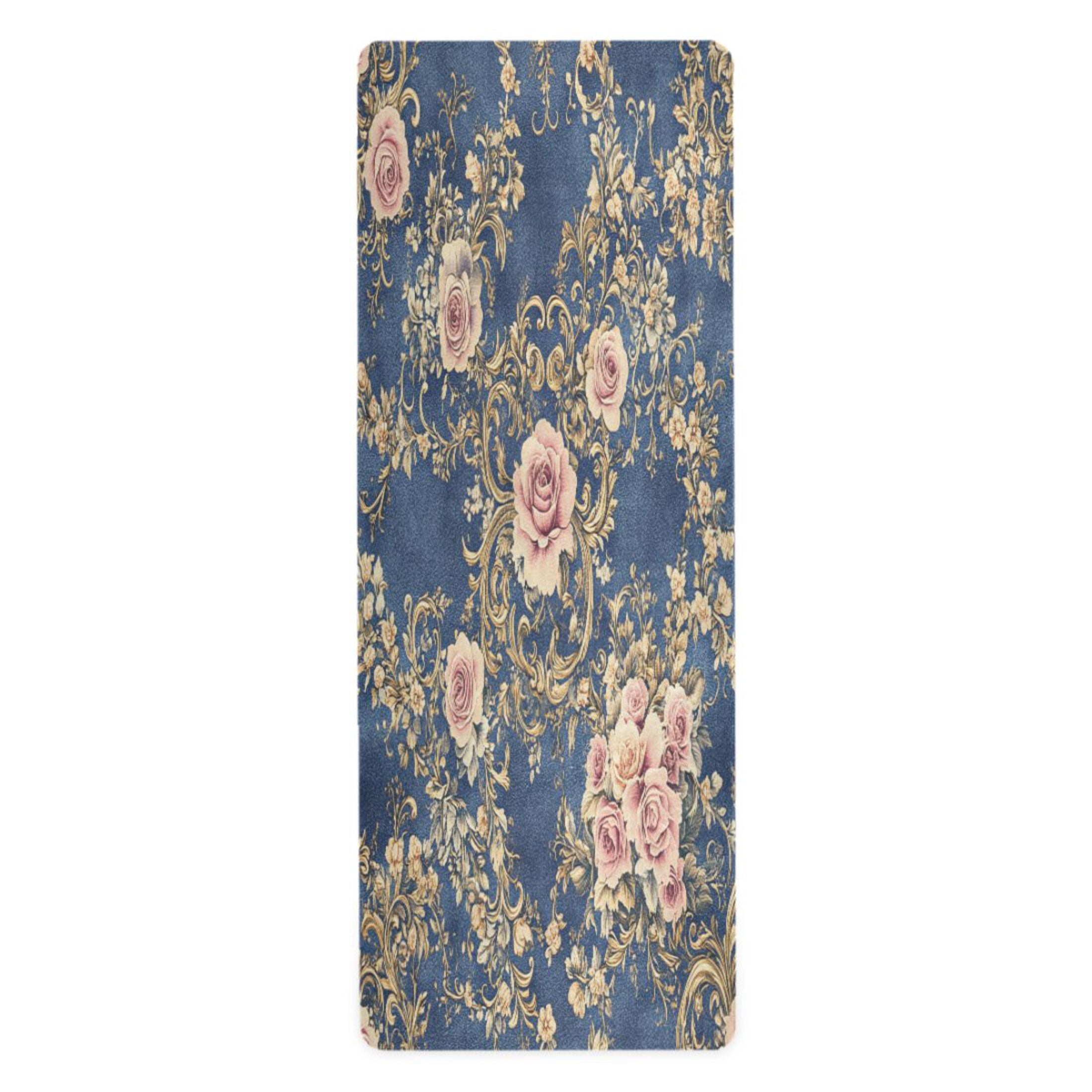 BZSMCE Yoga Mat Women Damask Of Floral Fitness Mat