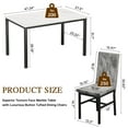 thumbnail image 4 of Furlinkhm Dining Table Set for 4, Faux Marble Small Kitchen Table Chairs Set of 4 with Luxurious Button Tufted Dinner Chairs for Kitchen and Dining, 4 of 8
