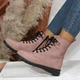 thumbnail image 4 of jsaierl British Style Solid Color Lace-up Boots Side Zip Casual Wedge Heel Women's Boots, 4 of 9