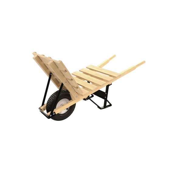 Bon 11-305 Single Knobby Tire Brick And Tile WheelBarrow with Wood Handle