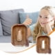 thumbnail image 1 of Lata de ahorros de madera con letras en inglés, lata de ahorros de vidrio transparente, alcancía, 1 of 6