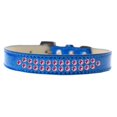 thumbnail image 1 of Two Row Bright Pink Crystal Size 18 Blue Ice Cream Dog Collar, 1 of 1