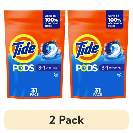 (2 pack) Tide PODS Laundry Detergent Soap Pacs, Original Scent, 31 Count