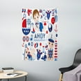 thumbnail image 1 of Nursery Tapestry, Nautical Costumes Sailor Babies Clothes on Plain Backdrop Pattern, Wall Hanging for Bedroom Living Room Dorm Decor, 40W X 60L Inches, Sea Blue and Dark Coral, by Ambesonne, 1 of 2
