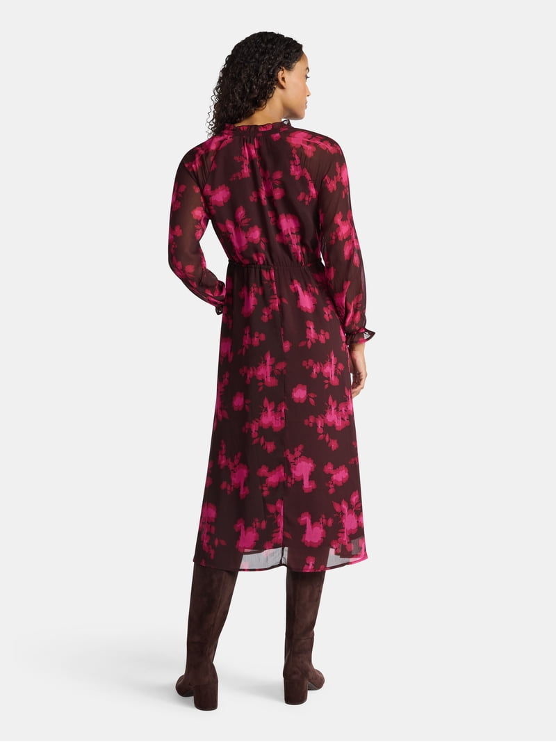 knee length dresses for ladies Fleursonne Pintucked Midi Dress main image 1