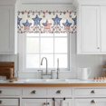 thumbnail image 3 of 4th of July Valance Curtains for Kitchen/Living Room/Bathroom/Bedroom Window, Rod Pocket Small Topper Half Short Window Curtains Voile Sheer Scarf, Blue Red Star Rustic Independence Day 42"x12", 3 of 8
