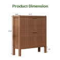 thumbnail image 5 of Modern Slatted Wood Shoe Organizer with Dual Flip Drawers, Slim Shoe Storage Cabinet, Wood Freestanding Organizer Shoe Rack for Entryway, Small Spaces, or Hallway, Walnut, 5 of 7