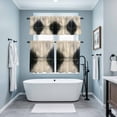 thumbnail image 3 of Black Beige Lake Kitchen Curtains Sets for Windows 24 Inch Length, Aesthetics Mysterious Abstract Rod Pocket Window Treatments Tier Curtains and Valances Set for Bedroom/Bathroom, 3 of 8
