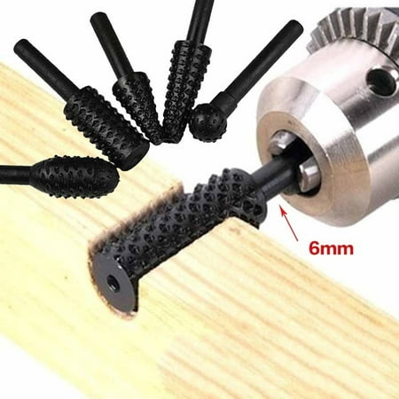 

Grofry 5Pcs Woodworking Mace Rod Rotating DIY Tool Grinding Head Rotary Drill Bit Set