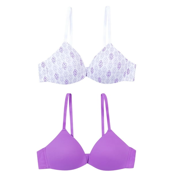 Hanes - Hanes Girls Bras, 2 Pack Molded Wire-Free Bra (Little Girls & Big Girls) - Walmart.com