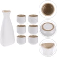 thumbnail image 3 of Japanese Sake Set Ceramic Saki Set with Sake Carafe 6 Sake Cups for Home Restaurant White, 3 of 8