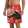 thumbnail image 2 of Naloa Sushi Men's Beach Shorts, Surfing shorts, Swim trunks, Quick Dry Swim Trunks for Surfing Beach Fun - 3X-Large, 2 of 9