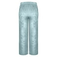 thumbnail image 5 of QATAINLAV Womens Casual Velvet Palazzo Pants 2025 Summer Fashion Wide Leg Pants Elastic High Waist Drawstring Lounge Trousers with Pockets Light Blue XXL Dollar Sales, 5 of 9