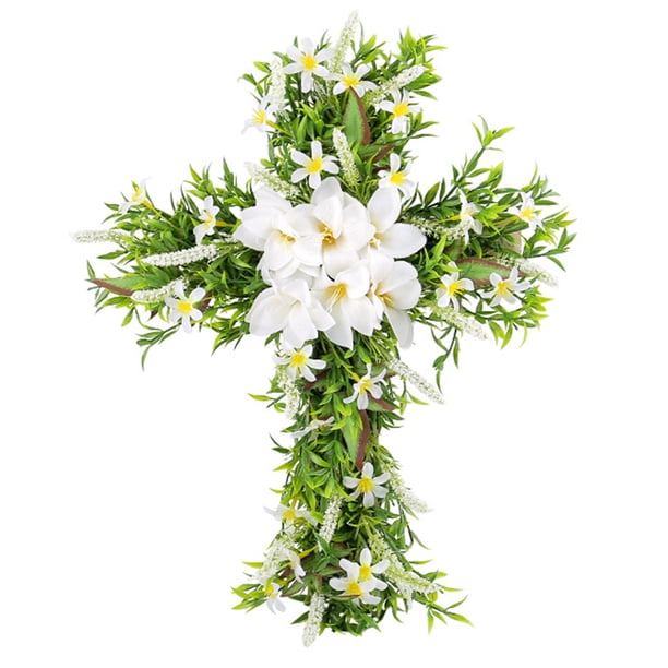 Guirnalda de Pascua, lirio Artificial, Cruz, Festival, tema, decoración de la Iglesia de Pascua