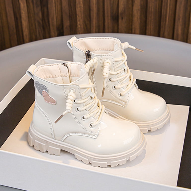 ⭐️BaSp★⭐️ CAICJ98 Toddler Ankle Boots Side Zipper Combat Shoes with Lace Up