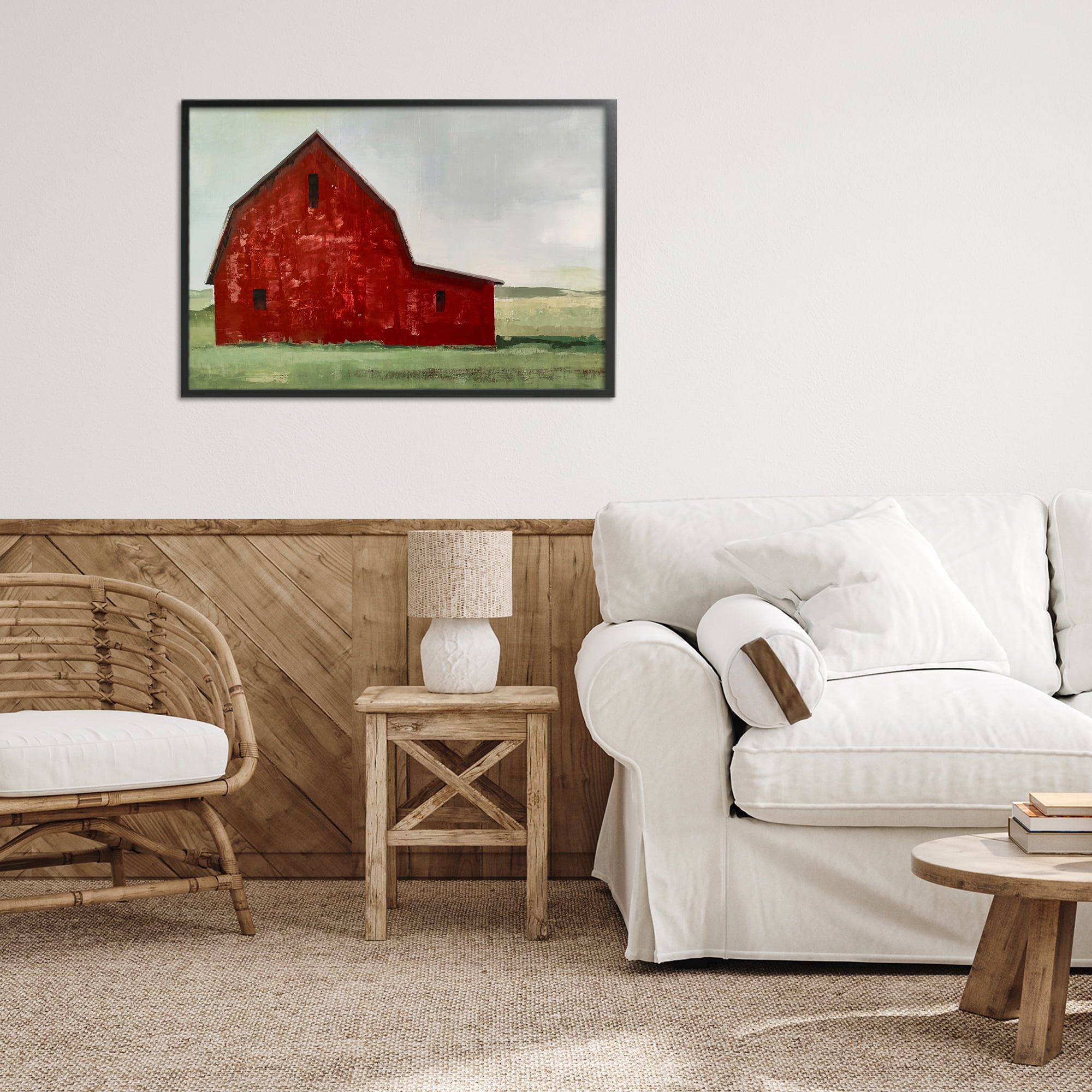 Stupell Industries Red Weathered & Wise Barn Black Framed Giclee Art, design by Max Maxx