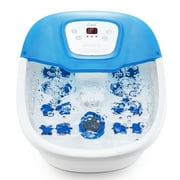 Entil Foot Spa Bath Massager with Heat Bubbles Vibration, Heated Foot Bathtub with Pedicure Grinding Stone, 16 Massage Rollers, Digital Temperature Control, Home Use