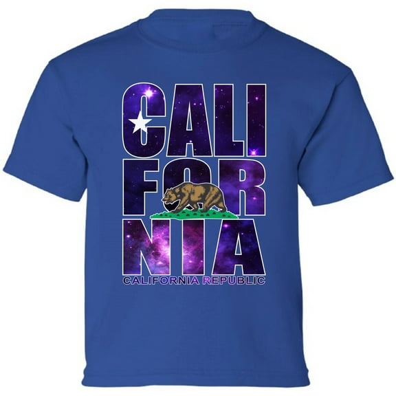 Kids T-Shirt California Galaxy Graphic Tee - XS S M L XL Tees - American State California Short Sleeve Youth Cali Tshirt Boys Girls