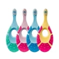 thumbnail image 1 of Les 4 Cepillos de Dientes para bebés 0-2 años - Cepillo de dientes con cerdas extra suaves y anillo mordedor suave para las encías de los bebés y fácil agarre - Pack 4 unidades Rojo Verde, 1 of 4