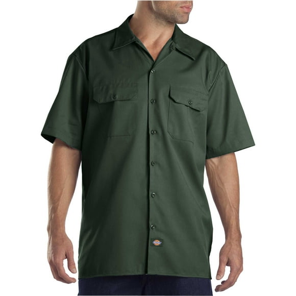 Dickies Mens Short-Sleeve Work Shirt, 3X, Hunter Green