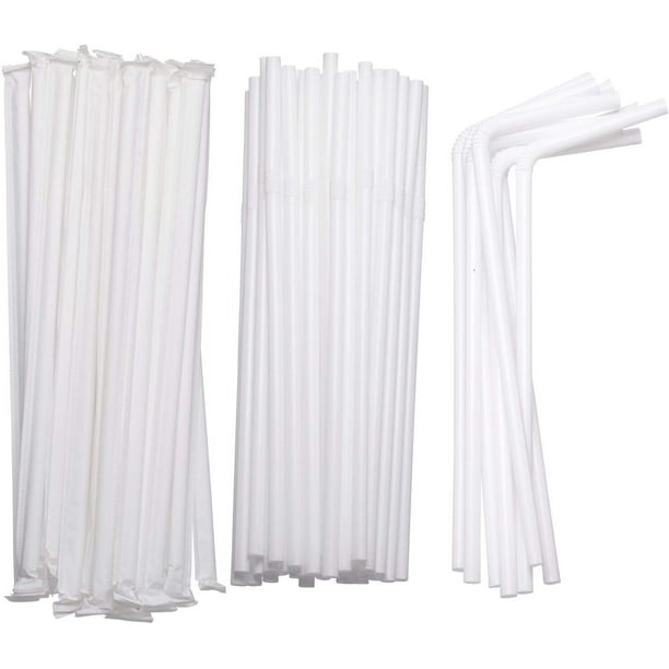 Flexible Drinking Straws in Bulk for Cold Hot Drinks Parties 7 3/4