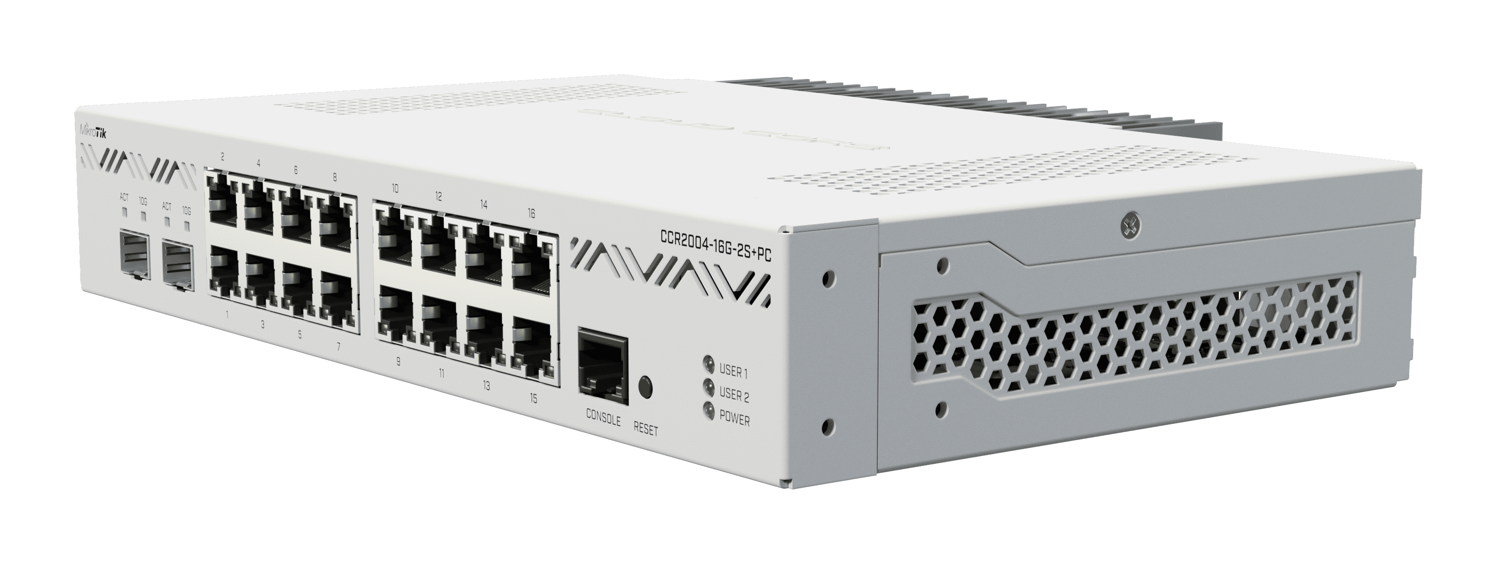 Mikrotik CCR2004-16G-2S+PC Ethernet Router 16x Gigabit Ethernet Ports, 2x10G SFP+ Cages.