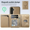 thumbnail image 3 of Dteck for Samsung Galaxy S24 FE Detachable Wallet Card PU Leather Magnetic Flip Cover RFID Blocking Card Holder Stand Compatible with Magsafe Accessory Phone Case, Desertgold, 3 of 6