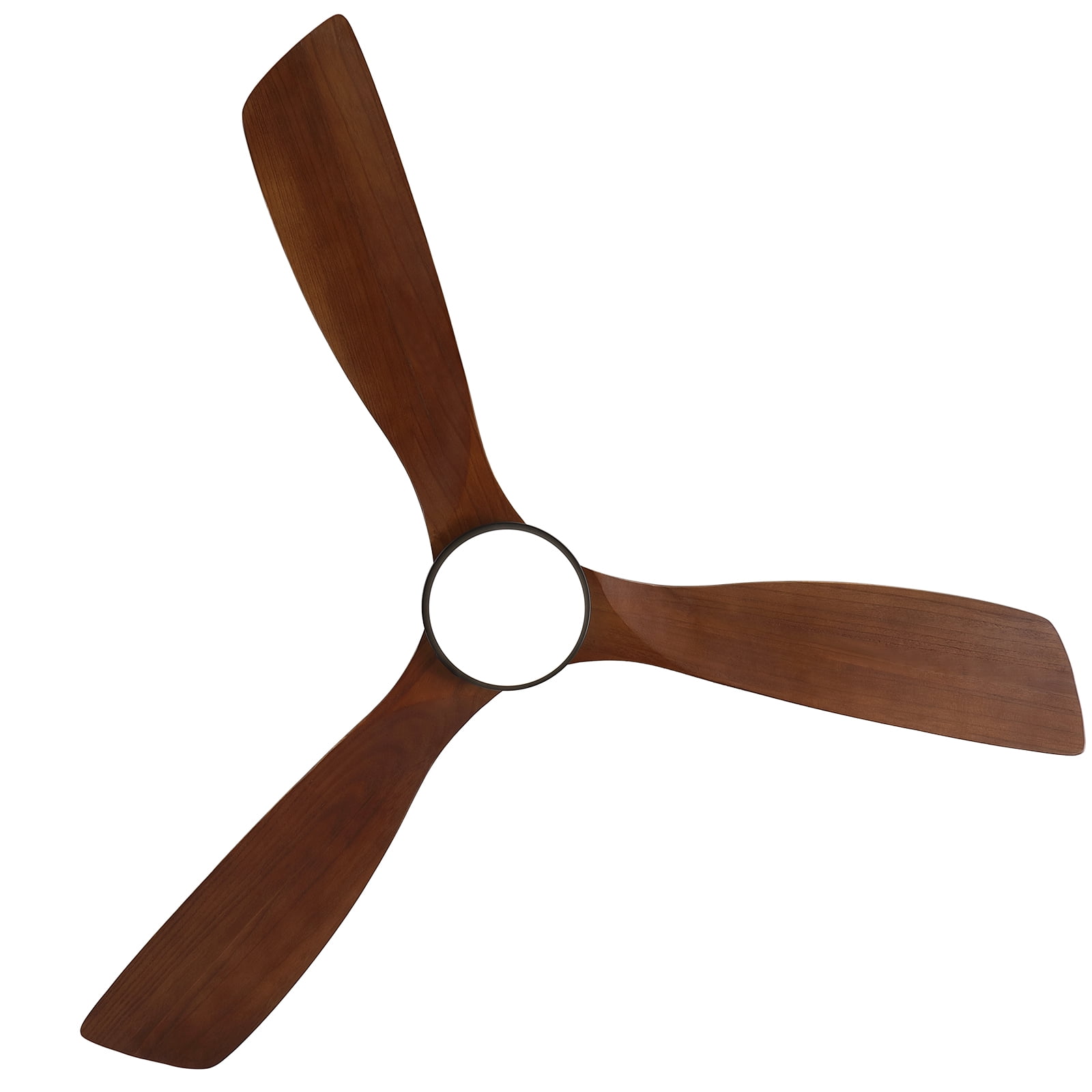Sofucor 52 Inch Smart Ceiling Fans with Lights-Flush Mount Low Profile Modern Outdoor Solid Wood Ceiling Fans with Alexa/Google Assistant/APP/Remote Control, Brown Black