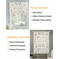 thumbnail image 3 of Khaki Flower Tie Up Curtains for Window, Thermal Insulated Balloon Shade Adjustable Rod Pocket Curtains Valance Panels for Kitchen Bathroom Cafe 42 x 63 Vintage Farmhouse Boho Leaf Spring Plant, 3 of 6