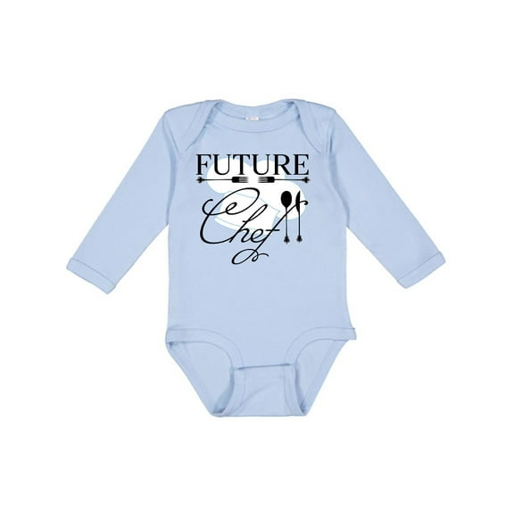 Inktastic Future Chef with Silverware and Hat Boys or Girls Long Sleeve Baby Bodysuit