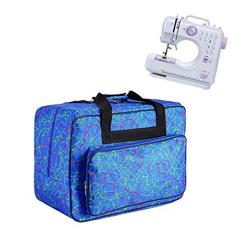 Sewing Machine Carrying Case Tote Bag,Universal Nylon Carry Bag Floral Universal Padded Storage Cover Carrying Case with Pockets and Handles